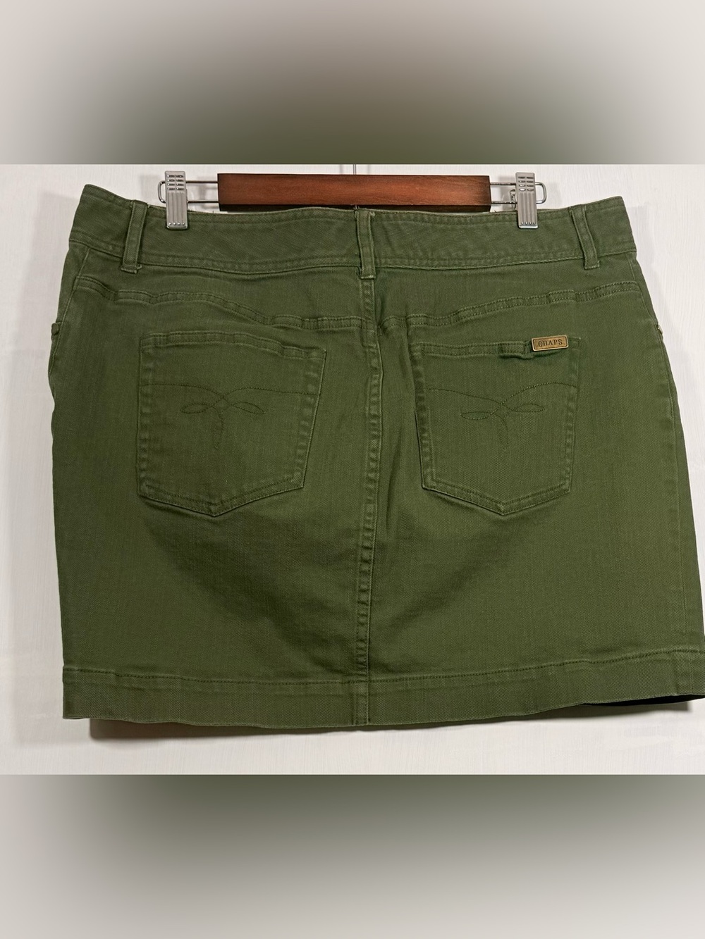 Chaps Olive Utility Mini Skirt - Picture 5 of 8